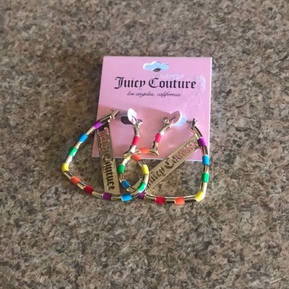 Juicy Couture heart hoop earrings!